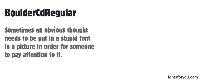 Review of the BoulderCdRegular Font