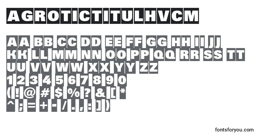 A fonte AGrotictitulhvcm – alfabeto, números, caracteres especiais