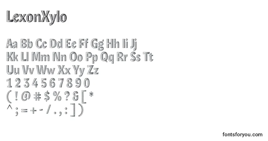 Fuente LexonXylo - alfabeto, números, caracteres especiales