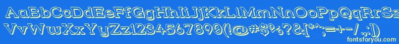 Strslw3r Font – Yellow Fonts on Blue Background