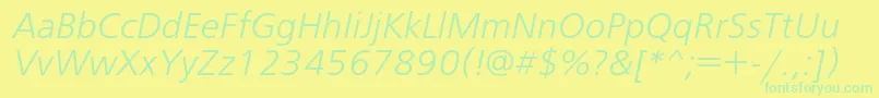 FreesetcItalic Font – Green Fonts on Yellow Background