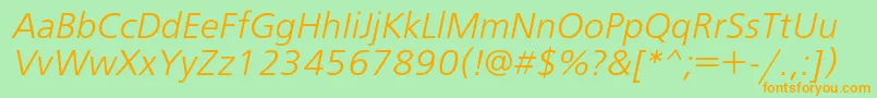 FreesetcItalic Font – Orange Fonts on Green Background