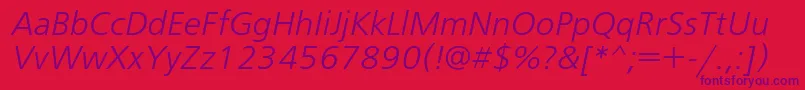 FreesetcItalic Font – Purple Fonts on Red Background