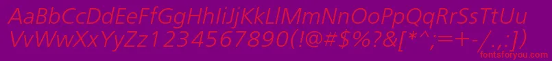 FreesetcItalic Font – Red Fonts on Purple Background