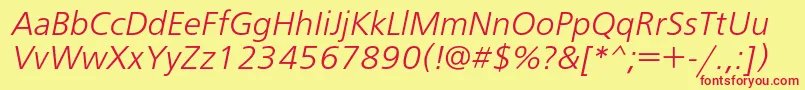 FreesetcItalic Font – Red Fonts on Yellow Background