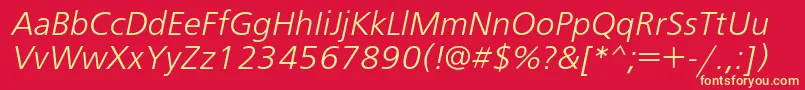 FreesetcItalic Font – Yellow Fonts on Red Background