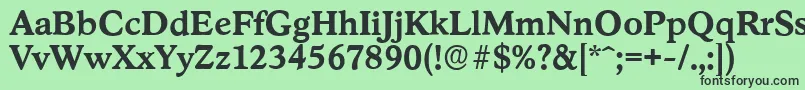 フォントStratfordserialBold – 緑の背景に黒い文字