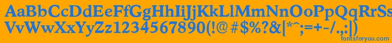 フォントStratfordserialBold – オレンジの背景に青い文字