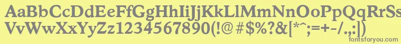 フォントStratfordserialBold – 黄色の背景に灰色の文字