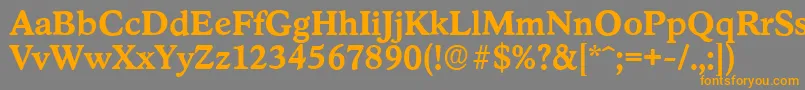 フォントStratfordserialBold – オレンジの文字は灰色の背景にあります。