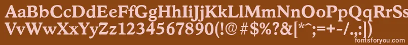 フォントStratfordserialBold – 茶色の背景にピンクのフォント