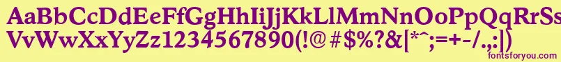 StratfordserialBold Font – Purple Fonts on Yellow Background