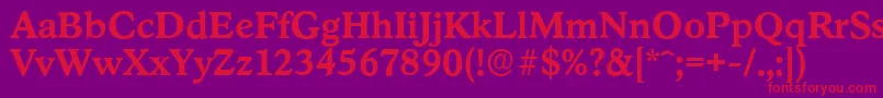 StratfordserialBold Font – Red Fonts on Purple Background