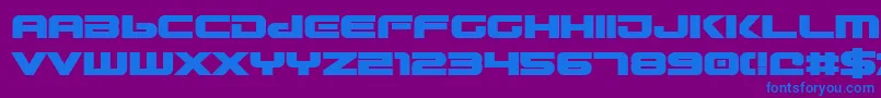 Gunship ffy Font – Blue Fonts on Purple Background