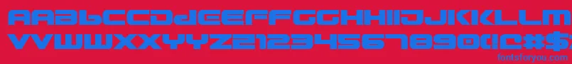 Gunship ffy Font – Blue Fonts on Red Background