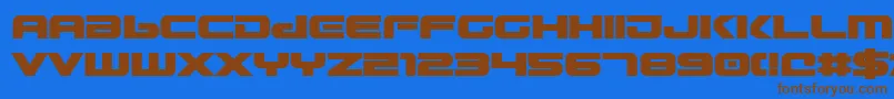 Gunship ffy Font – Brown Fonts on Blue Background