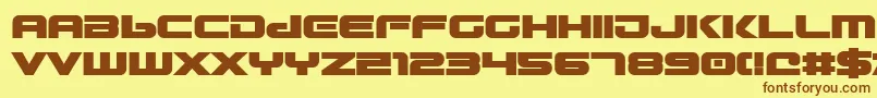 Gunship ffy Font – Brown Fonts on Yellow Background