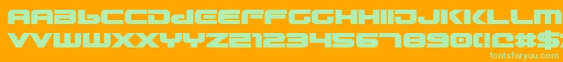 Fonte Gunship ffy – fontes verdes em um fundo laranja