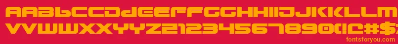 フォントGunship ffy – 赤い背景にオレンジの文字