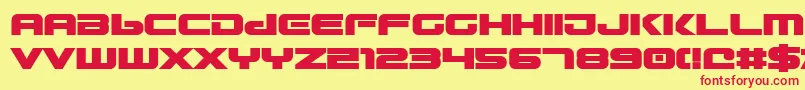 Gunship ffy Font – Red Fonts on Yellow Background