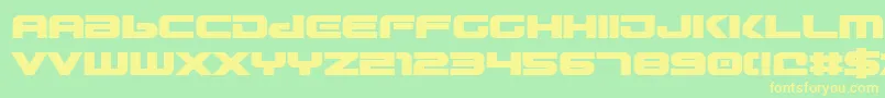 Gunship ffy Font – Yellow Fonts on Green Background