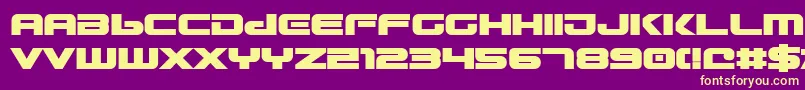 Gunship ffy Font – Yellow Fonts on Purple Background