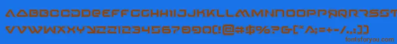 4114blasterv2acad Font – Brown Fonts on Blue Background