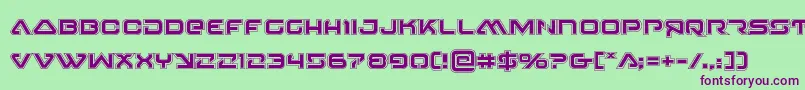 4114blasterv2acad-fontti – violetit fontit vihreällä taustalla