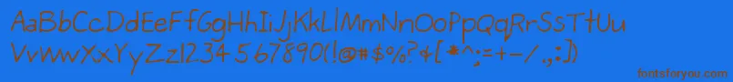 Lehn271 Font – Brown Fonts on Blue Background