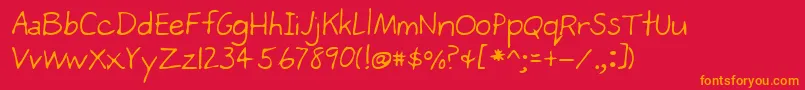Lehn271 Font – Orange Fonts on Red Background