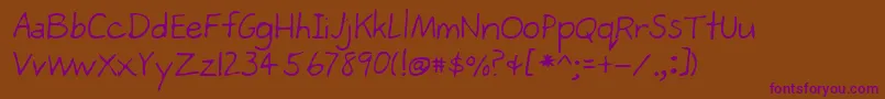 Lehn271 Font – Purple Fonts on Brown Background