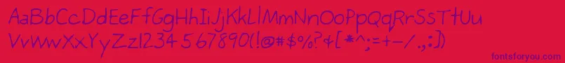 Lehn271 Font – Purple Fonts on Red Background