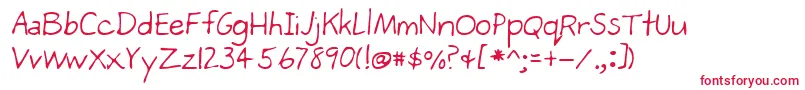 Lehn271 Font – Red Fonts on White Background