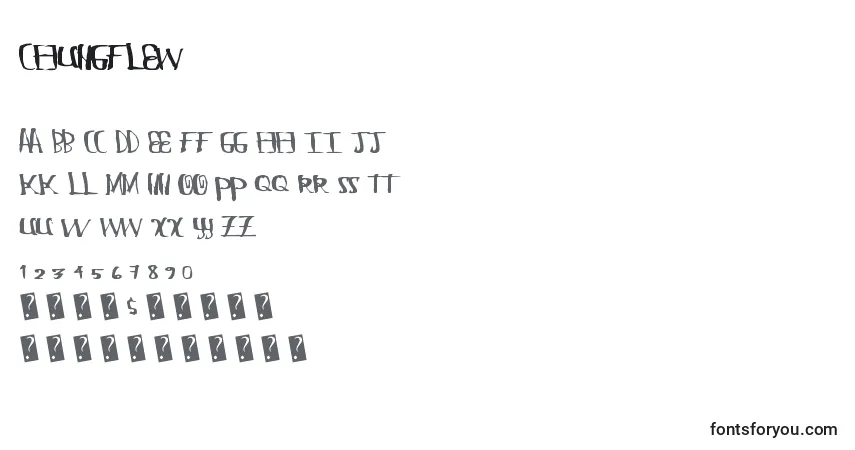 Chungflew Font – alphabet, numbers, special characters