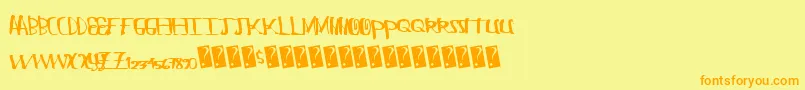 Chungflew Font – Orange Fonts on Yellow Background