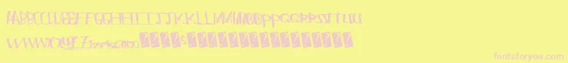 Chungflew-fontti – vaaleanpunaiset fontit keltaisella taustalla