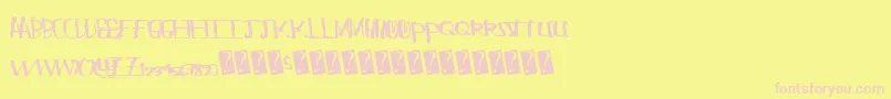 Chungflew Font – Pink Fonts on Yellow Background