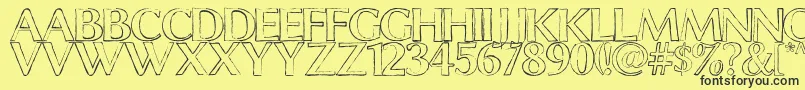 ChalklineOutline Font – Black Fonts on Yellow Background