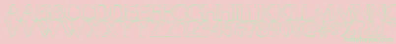 ChalklineOutline Font – Green Fonts on Pink Background