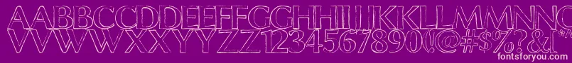 ChalklineOutline Font – Pink Fonts on Purple Background