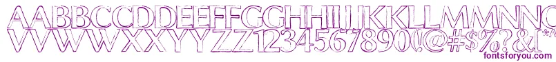 ChalklineOutline Font – Purple Fonts on White Background