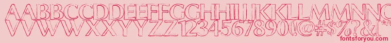 ChalklineOutline-Schriftart – Rote Schriften auf rosa Hintergrund