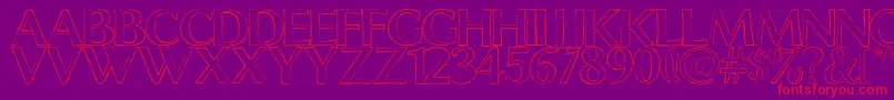 Шрифт ChalklineOutline – красные шрифты на фиолетовом фоне