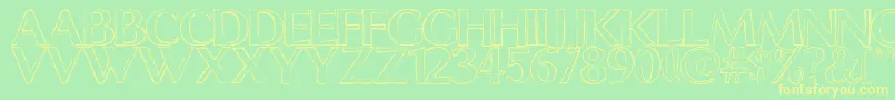 ChalklineOutline Font – Yellow Fonts on Green Background