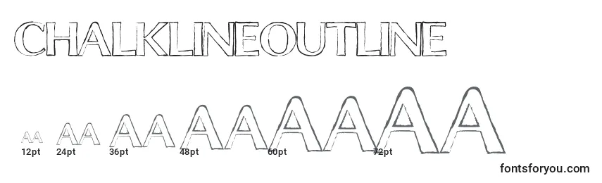 Размеры шрифта ChalklineOutline