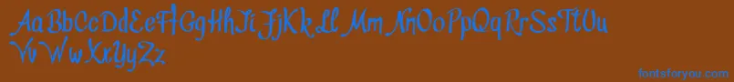 Divatdemo Font – Blue Fonts on Brown Background