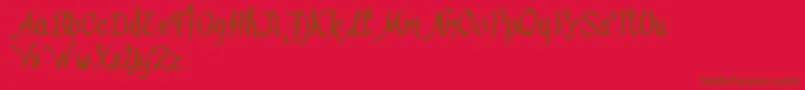 Divatdemo Font – Brown Fonts on Red Background