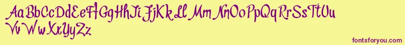 Divatdemo Font – Purple Fonts on Yellow Background