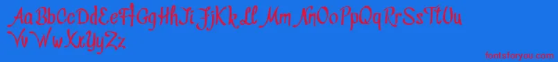 Divatdemo Font – Red Fonts on Blue Background