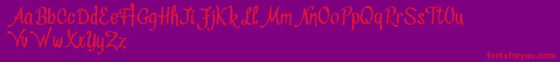 Divatdemo-Schriftart – Rote Schriften auf violettem Hintergrund